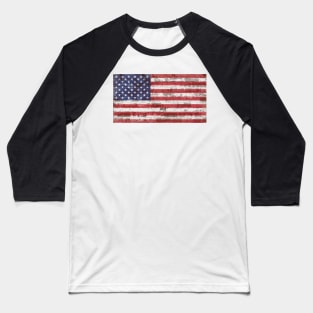 US Flag on Brick Wall Baseball T-Shirt